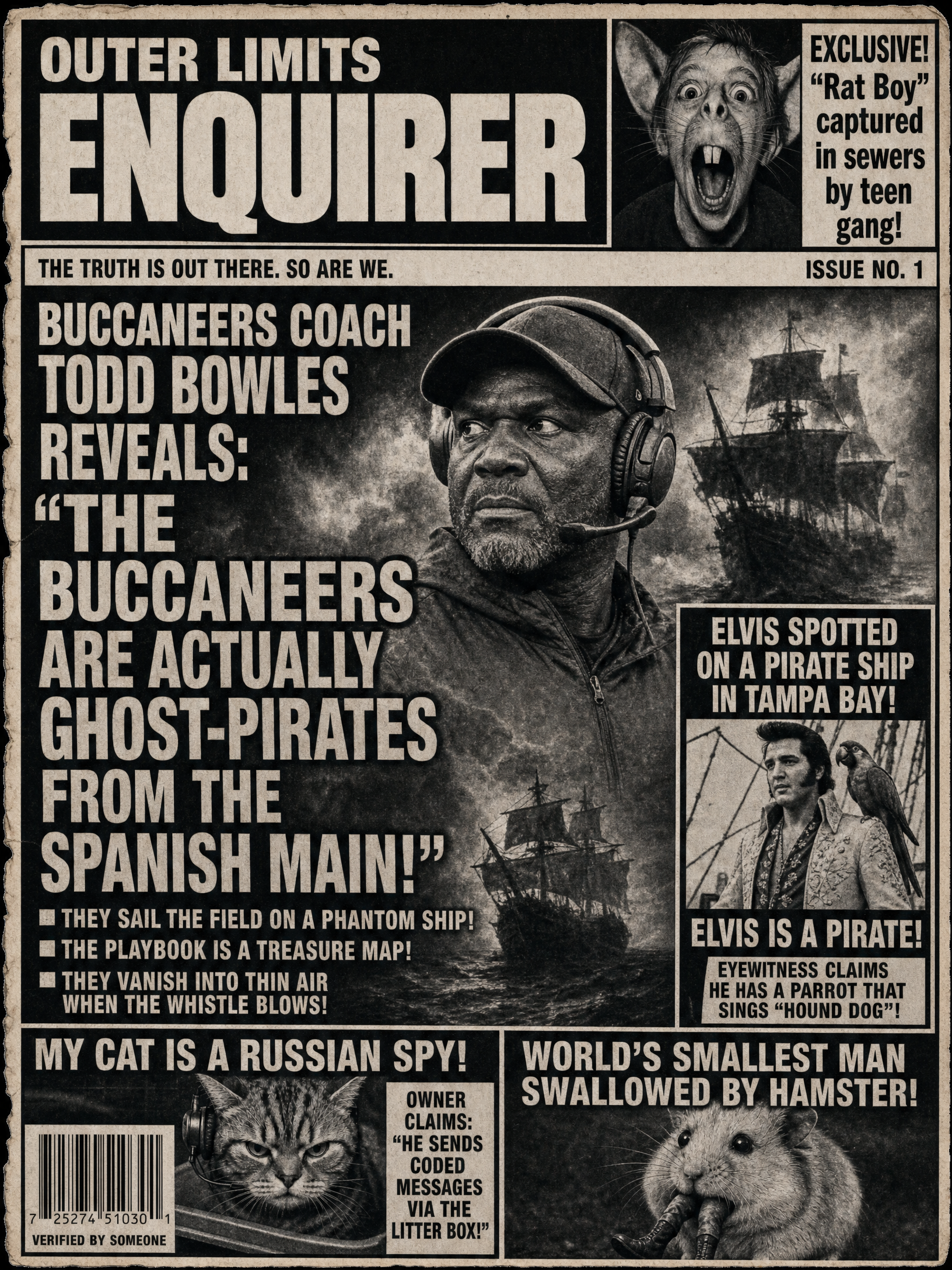Outer Limits Enquirer — Buccaneers edition front page